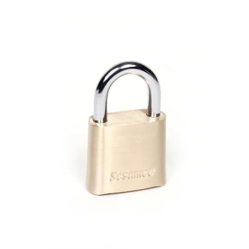Sesamee K436 4 Dial Bottom Resettable Combination Brass Padlock with 1-Inch Hardened Steel Shackle and 10000 Potential Combinations