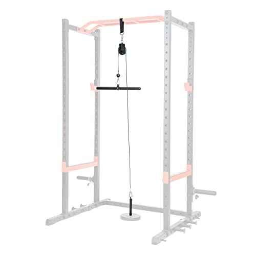 Sunny Health & Fitness Power Cage Squat Rack Upgrade Attachments, Dip Bar, Plate Bar Holder, Belt Squat, J Hook, Lat, Adapter, U Ring, Pull Up Bar, Landmine, Captain's Chair, Tricep Rope For Home Gym