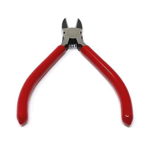 iexcell 4.0" Flush Cutter Side Cutter Wire Cutter Pliers Nippers Repair Tool, Red, Chrome-Vanadium Steel
