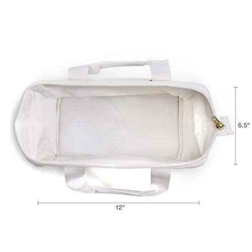 Dickies 12-Inch Durable Canvas Work Bag for Painters, Carpenters, and Builders, Heavy-Duty Zipper, Reinforced Handles, White