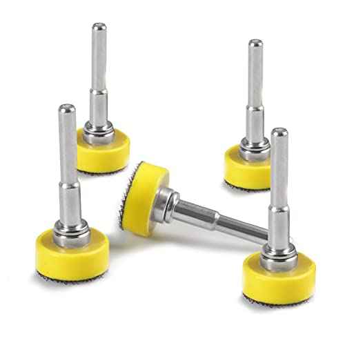5 PCS Hook and Loop Sanding Discs Pad Kit 1 Inch Drill Attachment Backing Pads Hook and Loop Backing Pads with 1/4-Inch Shank Drill Adapter for Polishing