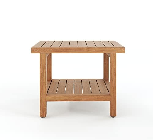 AquaTeak (Fully Assembled) The Original 24" Spa Teak Shower Bench with Shelf