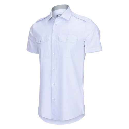 Pilot Uniform Shirt, Stretch Breathable Fabric, with Wing Eyelets