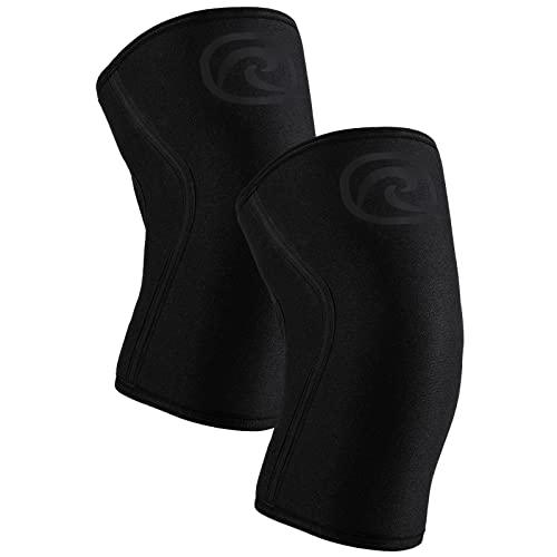 Rehband 7mm Power Max Knee Compression Sleeve for Strength Sports, Competition Grade, Neoprene Knee Sleeves for Bodybuilding & Heavy Powerlifting, Colour:Carbon/Black - 1 Pair, Size:Small