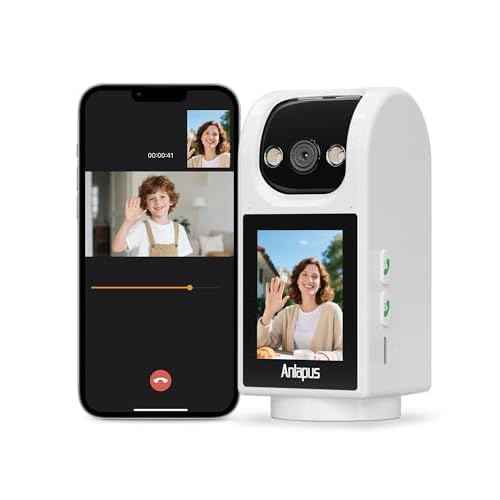 Anlapus C520M 5MP PT Plug-in Indoor Security Camera with 2.8 inch HD Screen, 3K Pet Camera with Phone App, 360 View, 2-Way Talk, AI Person/Motion/Pet Detection, Auto Tracking, for Pet Baby Elderly