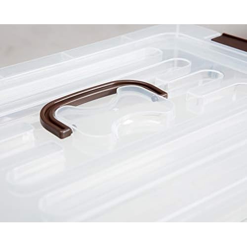 4 Pack-Plastic Storage Bins with Lids and Handle, Clear Plastic Latching Box for Storage, Stackable Storage Containers for Organizing, Multi-Purpose, 7 Quart