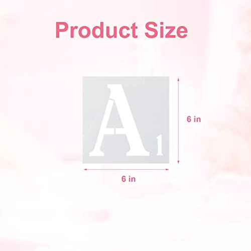 AIEX 27pcs Stencils, 6 Inch Reusable Plastic Stencils for Painting on Wood Letters and Numbers Stencils Alphabet Stencils for Wall Art Drawing Craft DIY Writing