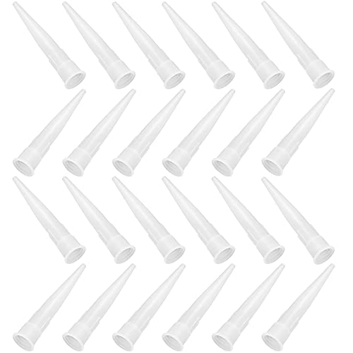 36Pcs Plastic Caulk Nozzles, Caulk Extension Nozzle Tip Replacement for Sausage Caulking Gun (White)