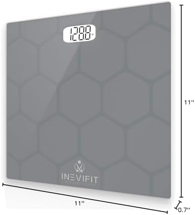 INEVIFIT Bathroom Scale, Highly Accurate Digital Bathroom Body Scale, Measures Weight up to 400 lbs. Includes Batteries