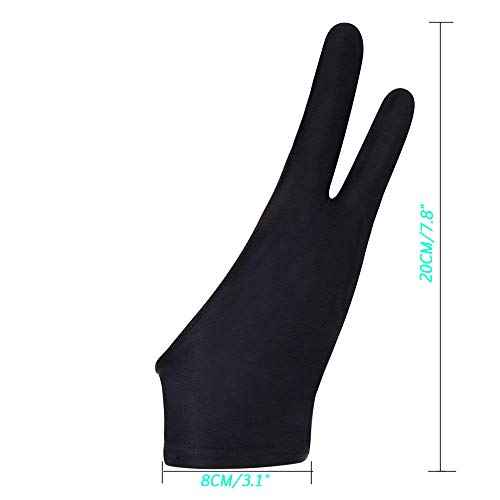 5 Pieces Artist Glove for Drawing Tablet, Two-Finger Tablet Drawing Gloves, Digital Artist Gloves for Graphics Pen Drawing Tablet Monitor Painting, Suitable for Right and Left Hand