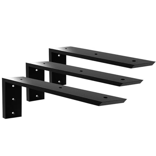 Countertop Support Bracket 16 Inch 3 Pack Countertop Bracket for Granite 3/8" Thick 16"x6"x2.5" Heavy Duty L Brackets Shelf Brackets Metal Corbels for Quartz/Granite/Wood/Concret/ Laminate Countertops