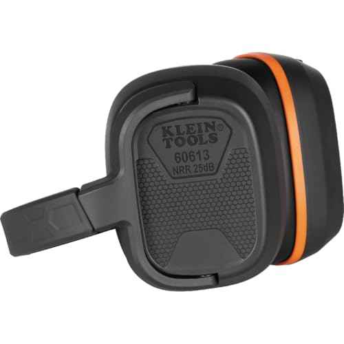 KLEIN TOOLS 60613 Behind-the-Head Earmuffs, 25dB Hearing Protection, Adjustable Headband, for Construction, Manufacturing, Maintenance, Woodworking