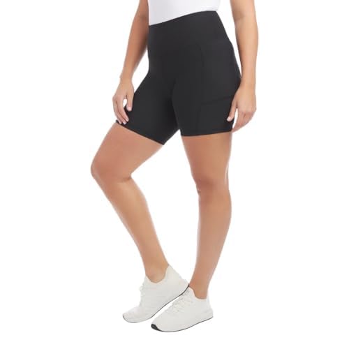 Danskin Women's High Rise Bike Shorts - Workout Shorts - Volleyball Shorts - Yoga and Dance, 2-Pack