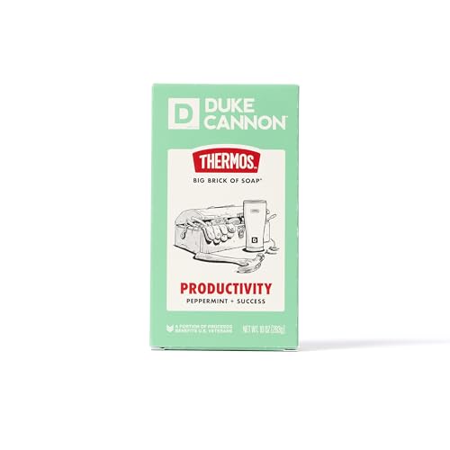 Duke Cannon x THERMOS Productivity Scent Bar Soap for Men, Large Brick Bar Soap, 10 oz (Pack of 2)