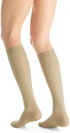 JOBST UltraSheer Knee-High Compression Stockings for Women - Closed Toe - Medical Compression 20-30 mmHg - For Varicose and Spider Veins - Helps Prevent Swelling - Natural, Medium Petite