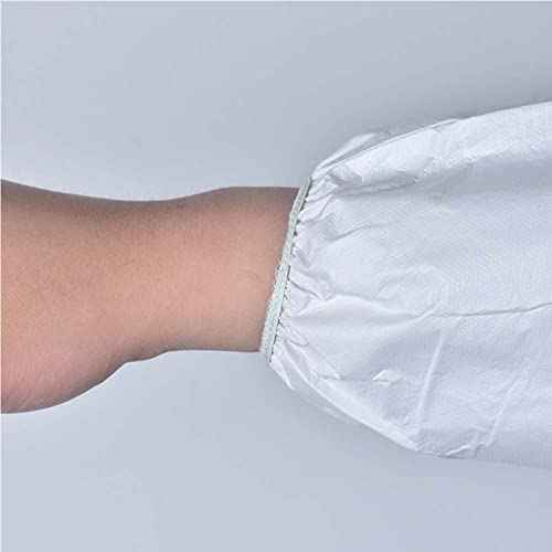 Fancystyle Disposable Protective Coverall with Hood 4 Sizes Options Zip Front Elastic Wrists & Ankles White 6 Pack