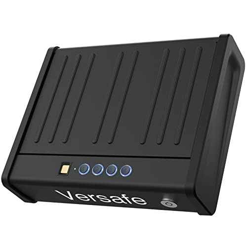 Versafe Gun Safe, Biometric Handgun Safe for Pistols Quick Access Pistol Safe with Fingerprint, KeyPad and Two Keys, Gun Box for Home