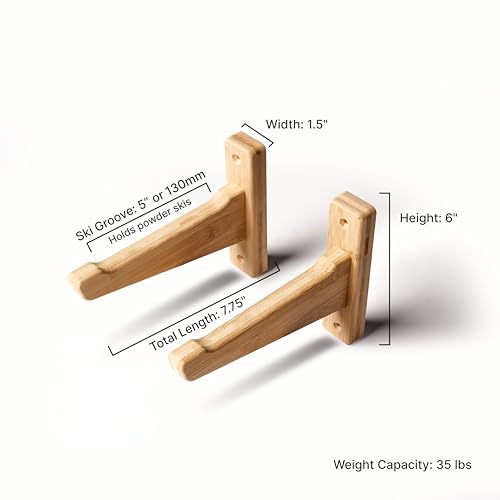 Ski Hangers for Wall, Ski Holders for Wall, Ski Mount Wall, Ski Holder Wall, Ski Rack Wall Mount, Ski Storage Rack Wall Mount, Wall Ski Rack (Single Ski)