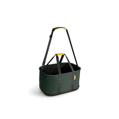 Joseph Joseph Hold-All Collapsible 45L/11.89 Gallon Outdoor Washing Laundry Basket with Shoulder Strap, Durable Fabric, Waterproof Base (Dark Green)