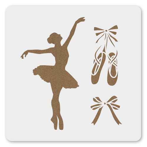 MAGJUCHE Ballet Stencil 12 Inches, Reusable Ballerina Dancer Stencil for Painting DIY Crafts Decor