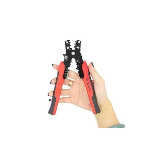 3 in 1 Wire Crimping tool 26-10 AWG with wire stripper,cutter,crimper for insulated,Bare,Heat Shrink connectors.