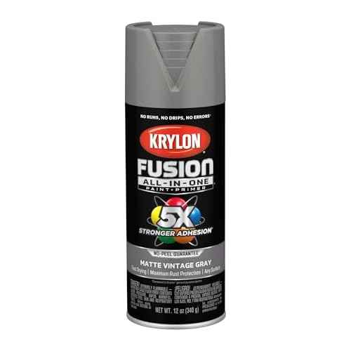 Krylon Fusion All-In-One, Matte, Vintage Gray, 12 oz