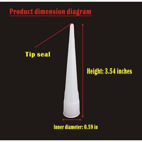 Caulking Nozzle for Caulk Gun, Reusable Silicone Caulk Nozzle Applicator Durable Epoxy Piston Caulk Nozzle (White-16 pieces)