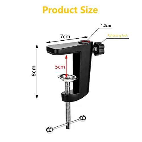 Replacement Aluminum Alloy Universal Bracket Adjustable C-Clamp Desk Light Mounting Bracket Cantilever Bracket for Microphone Arm and Desktop Table Lamp