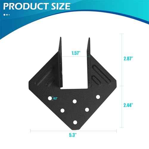 Hurricane Ties for Rafter, 48 Pack Hurricane Straps,Black Powder Coating Roof Brackets Fit 2X Truss to Rafter Connector,Joist Hangers,Hurricane Clips