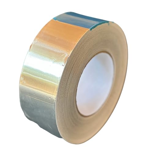 BlueTex Insulation¤ÔHVAC Aluminum Foil Tape 2 inch x 35 Yards (105 feet) 4 mil, Heavy-Duty Silver Duct Tape Metallic, High/Low Temperatures Aluminum Tape for Ductwork, Insulation & Vapor Barrier Seams