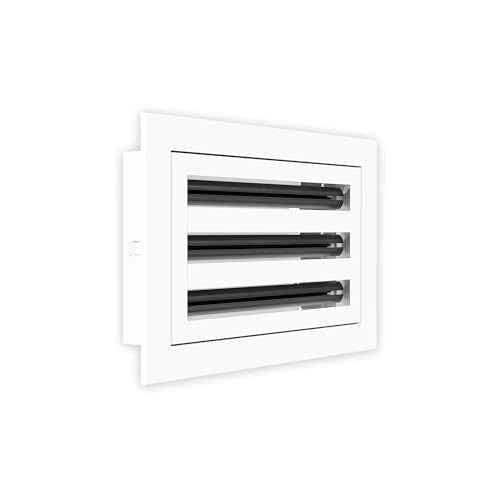 QuietCool 10x6 Modern Design AC Grille - Aluminum White - Air Vent - Linear Slot Diffuser - Register Grille for Heating and Cooling - Compatible with Ceiling, Wall, or Floor Registers