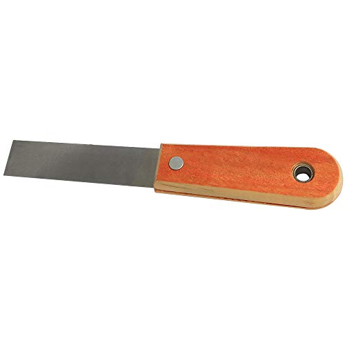 LQ Industrial Wall Scraper 2PCS 1Inch Cr-V Steel Stiff Putty Knives Putty Scrapers with Wooden Handle