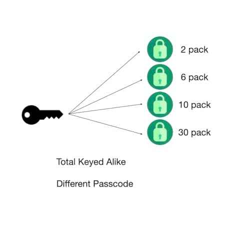 Combination Padlock with Key, 2 Pack 2 Keyed Alike Matching Key, Combination Locker Lock for Toolbox, School and Gym Locker, Employee and Case, Black