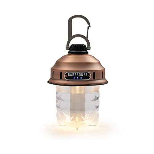 Barebones Beacon Hanging Light ? Copper, Rechargeable LED Camping Lantern with Adjustable Brightness ? Weatherproof Vintage-Style Hanging Lantern for Outdoor Adventures and Year-Round Use
