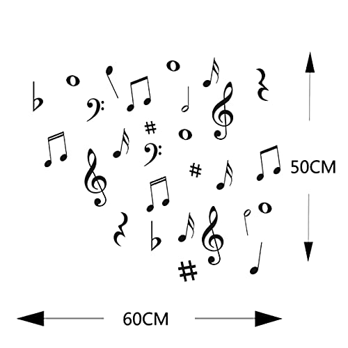 Music Wall Stickers&Murals Musical Note Wall Decals PVC Material Decals for Classroom Recording Studio Decoration Home Decor£¨Black£©