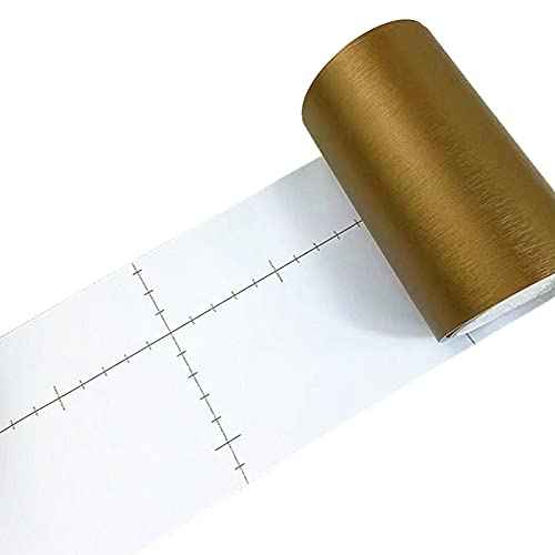 LUO YIYI Brushed Metal Look Peel and Stick PVC Self-Adhesive Wallpaper Border Board Trim Moulding Sticker Hair Line 3.93 Inch X 32.8 Feet (Gold)