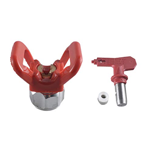 213 Spray Tips Airless Paint Spray Gun Sprayer Tip Guard Nozzle Seat Fit for Titan Wagner Airless Paint Spray Guns and Airless Sprayer Spraying Machine (Red)
