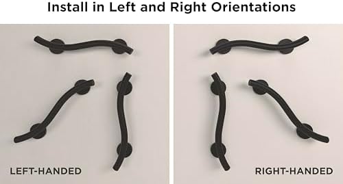 HEALTHCRAFT (2X Pack) Wave Decorative Grab Bars, ADA Compliant Bathroom Safety Bars for Seniors, Wall-Mounted, Supports Up to 500 lbs (Left & Right) (Matte Black, 18 Inch)