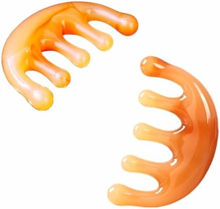 Scalp Massager for Hair Growth Resin Manual Head Scalp Massage Tool Wide Tooth Hair Massage Comb for Stress Relax Portable Handheld Mini Gua Sha Tool Body Face Neck Nose Eyes Legs Acupoint Guasha Comb