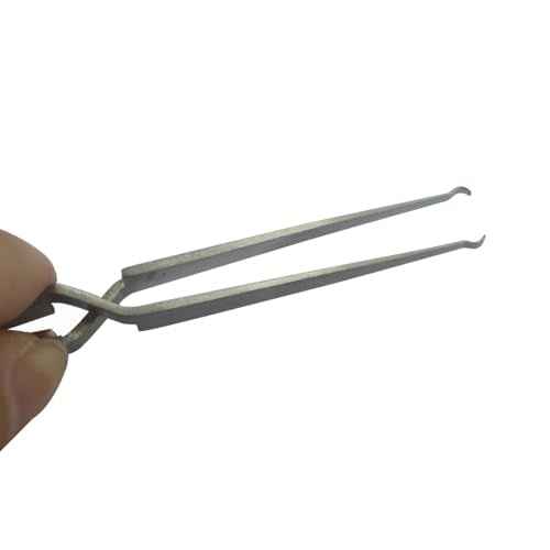 Lock Pinning Cross Locking Tweezers for Locksmith Pinning & Rekeying Kit Round Open Slot Stainless Steel Holding Tweezer Self Locking Closing Locksmith Tools Lock Pin Tumbler Tweezers