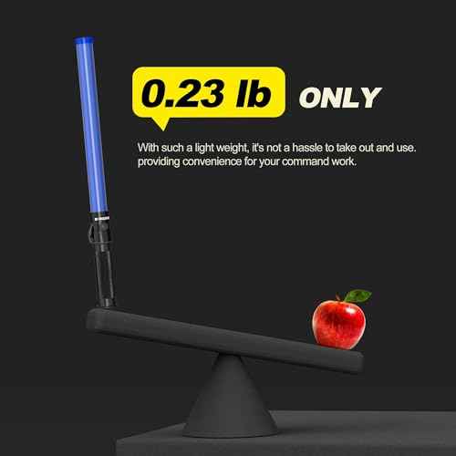 10 Pack Traffic Wand, 21 Inch Traffic Control Wand with 3 Flashing Modes & Side Clip, LED Safety Baton for Traffic Control, Parking, Aircraft, Car Directing (Blue)