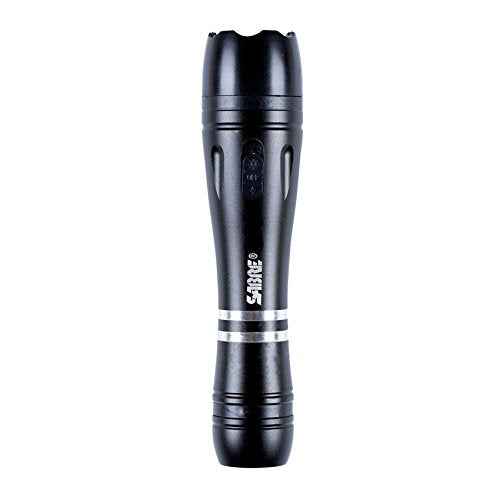 SABRE 2-in-1 Tactical Stun Gun with LED Flashlight, Self Defense Stun Gun with 2.517 ?C Charge Produces Intolerable Pain, 130 Lumen LED Light, Safety Switch, Belt Holster, Rechargeable Battery