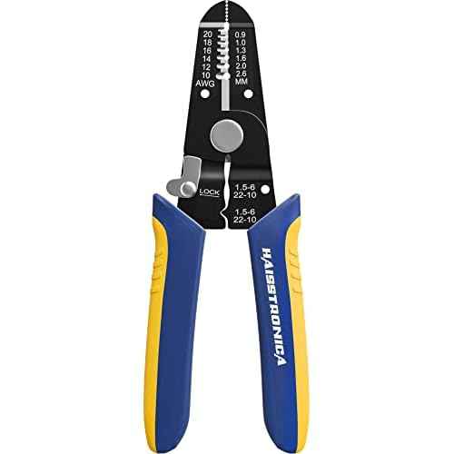 haisstronica Wire Stripper Tool, AWG 20-10 wire stripper crimper, Universal Wire Stripper and Multifunctional Hand Tool