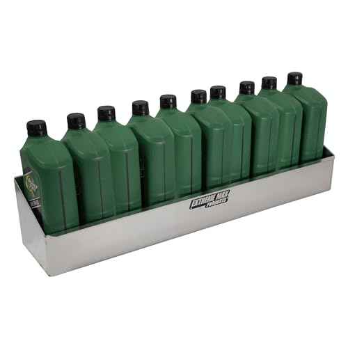 Extreme Max 5001.6449 Wall-Mount Aluminum 8-Quart Liquids Storage Shelf for Race Trailer, Garage, Shop, Enclosed Trailer, Toy Hauler - Holds Eight 1-Quart (32 oz.) Bottles, Silver