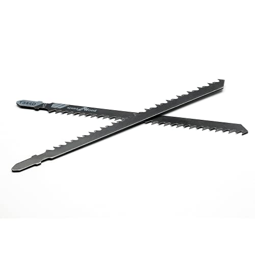 5Pcs T344D T-Shank Jigsaw Blades, 6 Inch Long Jigsaw Blades High Carbon Steel Jig Saw Blade for Quick Cutting Wood Plywood Hardwood PVC Plastic