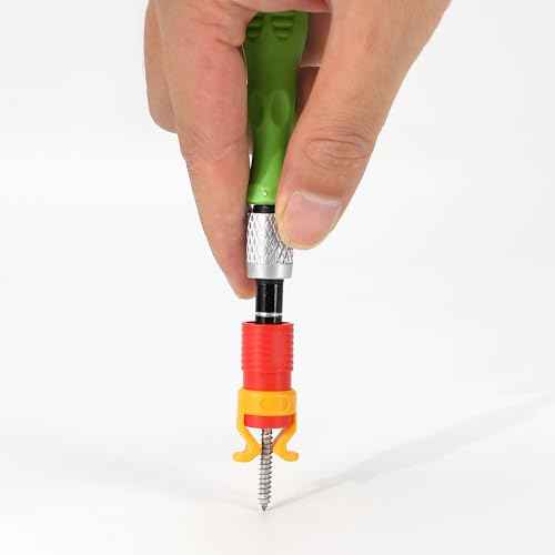4 Pcs ABS Screw Gripper Holder Clamp Fixing Set for Drill, Fits Screwdrivers Bit Diameter of 6-8mm Holding Tool for Woodworking (Red)