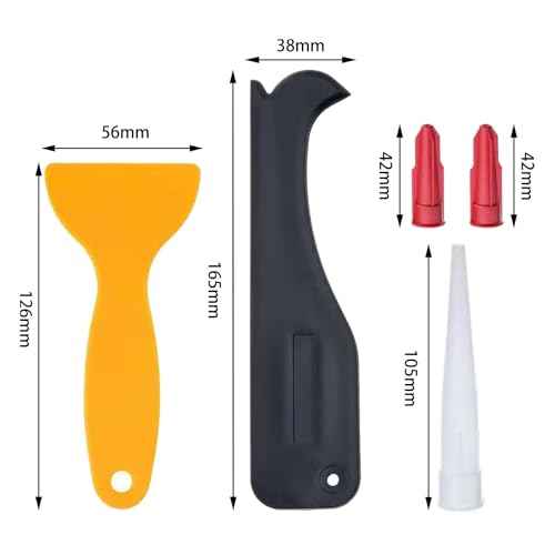 Caulking Tool, 12 Pieces Silicone Sealant Finishing Grout Tools Kit,Caulk Remover Tool,Hand Caulk Removal Tool for Kitchen Bathroom Floor Window Sealant Sealing Sink Joint,Reuse and Replace (Red£©