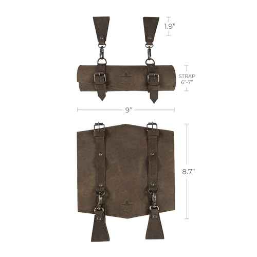 La Antigua, Rustic Map Holder with Double Belt Loops, Heavy-Duty, Multitool Organizer, Full Grain Leather, Handmade, Bourbon Brown