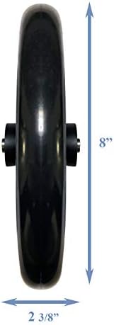 Caster Wheel, Hard Rubber Tire, 8" x 1"- 2 3/8" Hub Width; Fits Most Sunrise, Medline, Drive, Invacare, E&J, Guardian, ALCO & Other Manual Wheelchairs (Black, 5/16" Axle, Wide Hub) One Pair