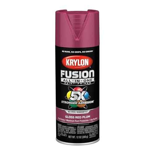 Krylon Fusion All-In-One, Gloss, Red Plum, 12 oz